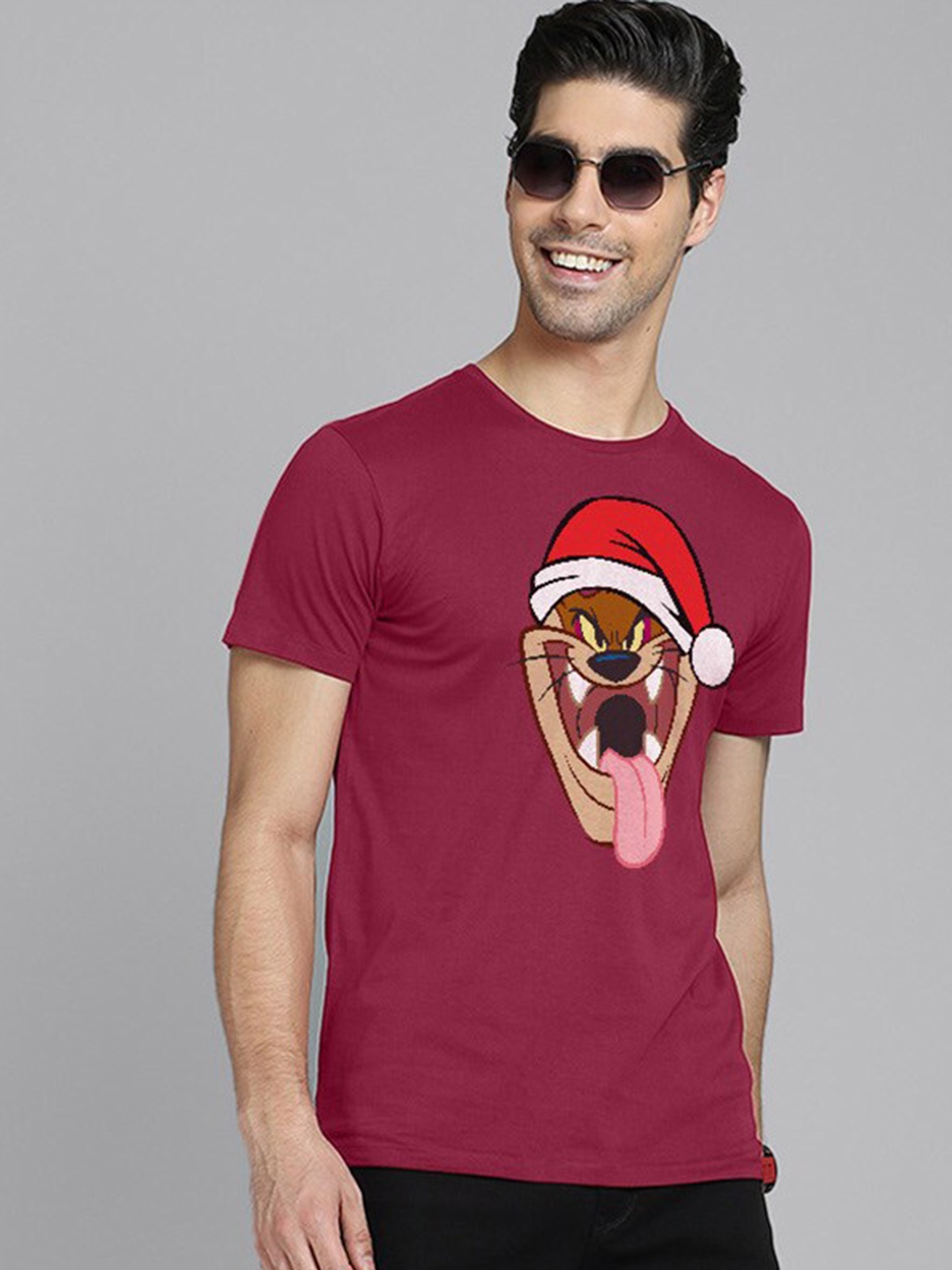 

Free Authority Looney Tunes Printed Cotton T-shirt, Maroon