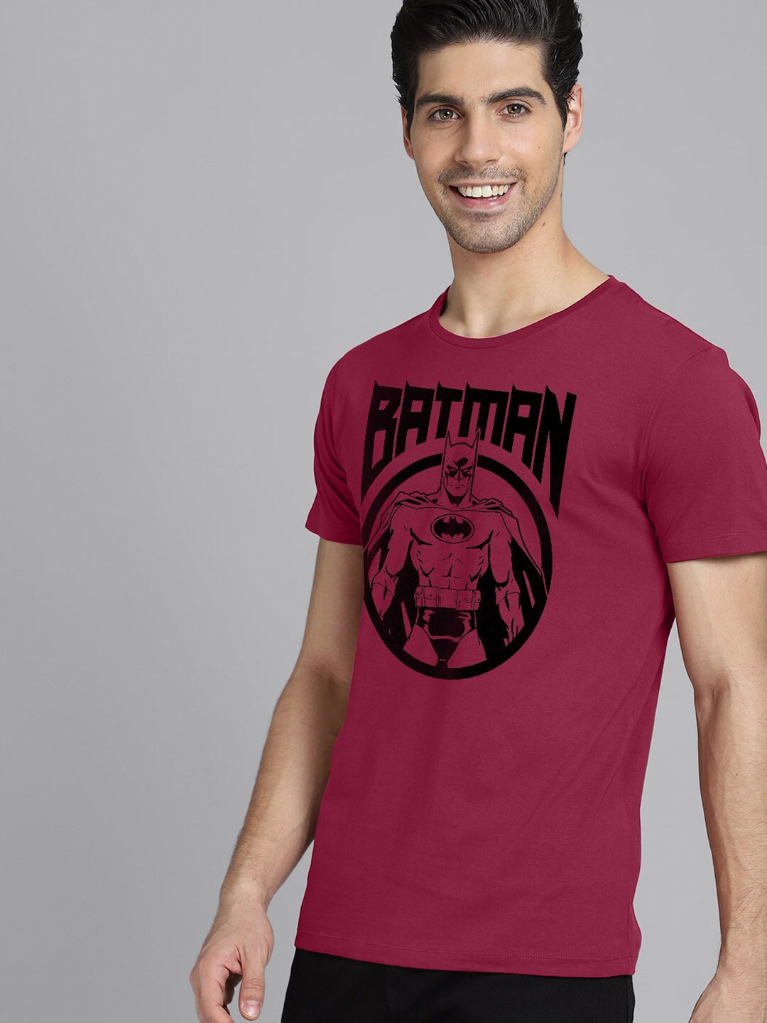 

Free Authority Men Batman Printed Pure Cotton T-shirt, Red