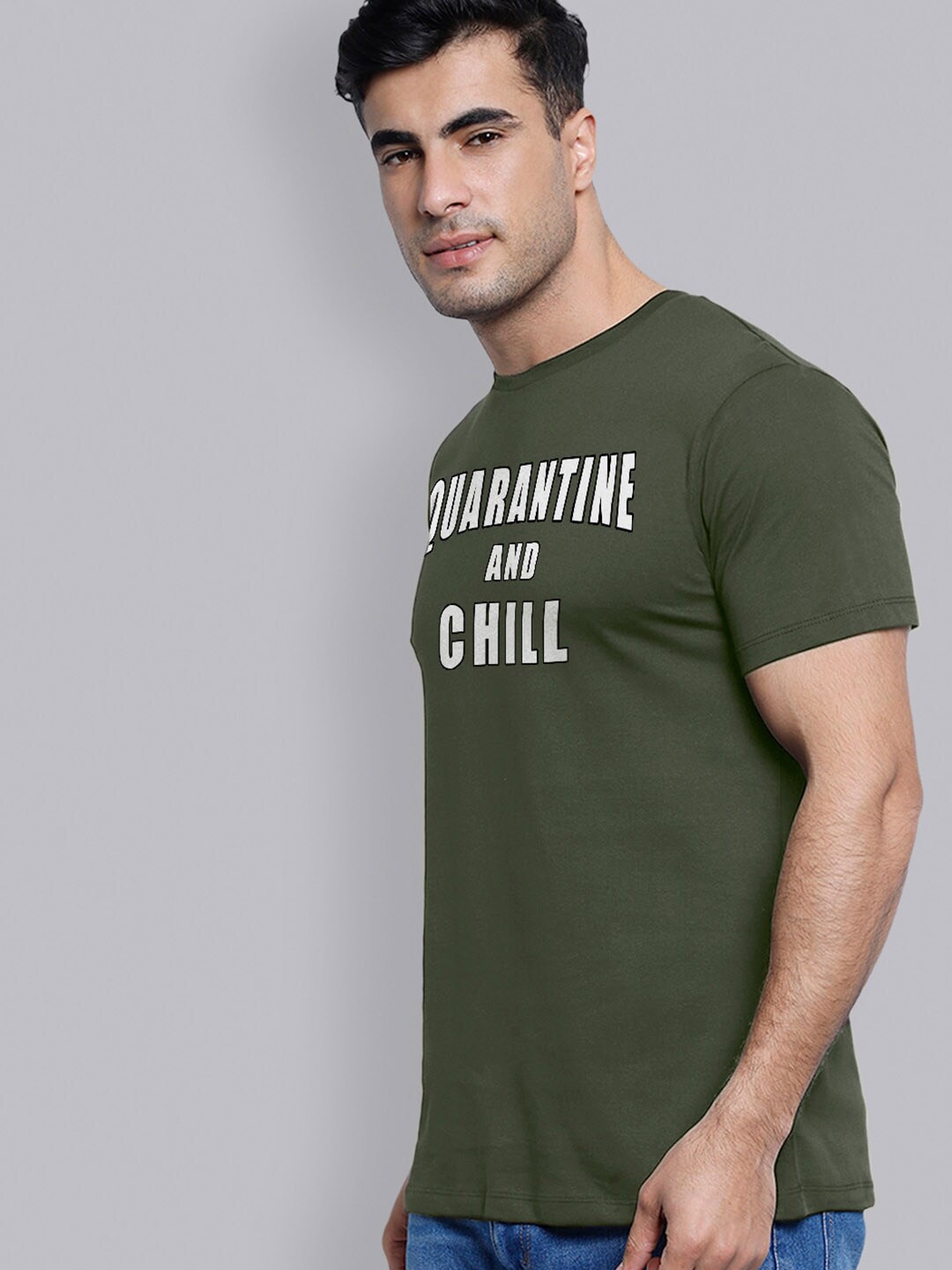 

Free Authority Pure Cotton Typography Printed T-shirt, Olive