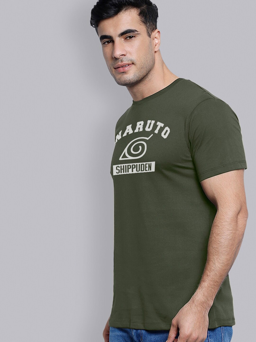 

Free Authority Naruto Printed Pure Cotton T-shirt, Green