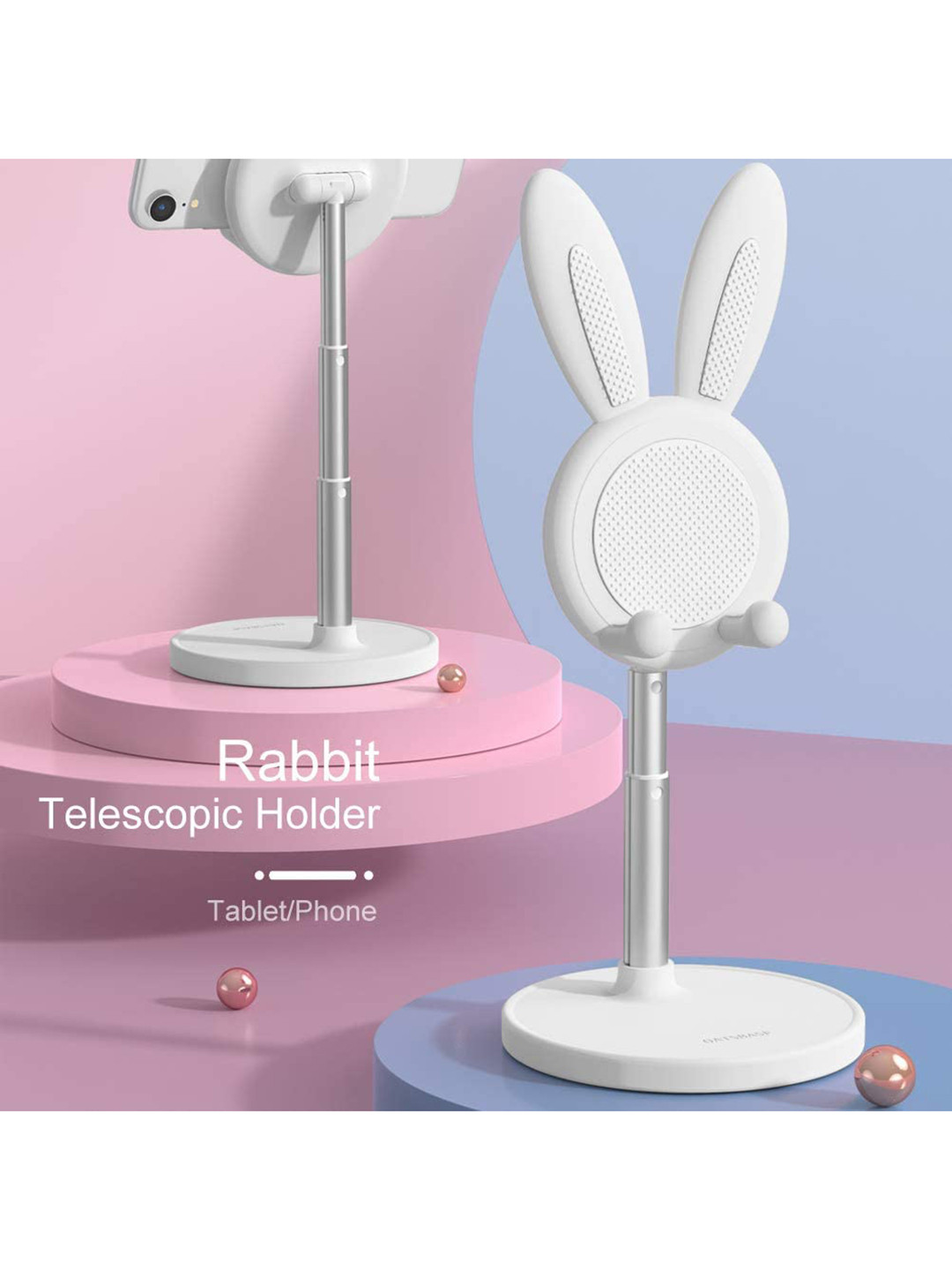

EYNK Silicone Adjustable Rabbit Holster Cover Mobile Holder, White