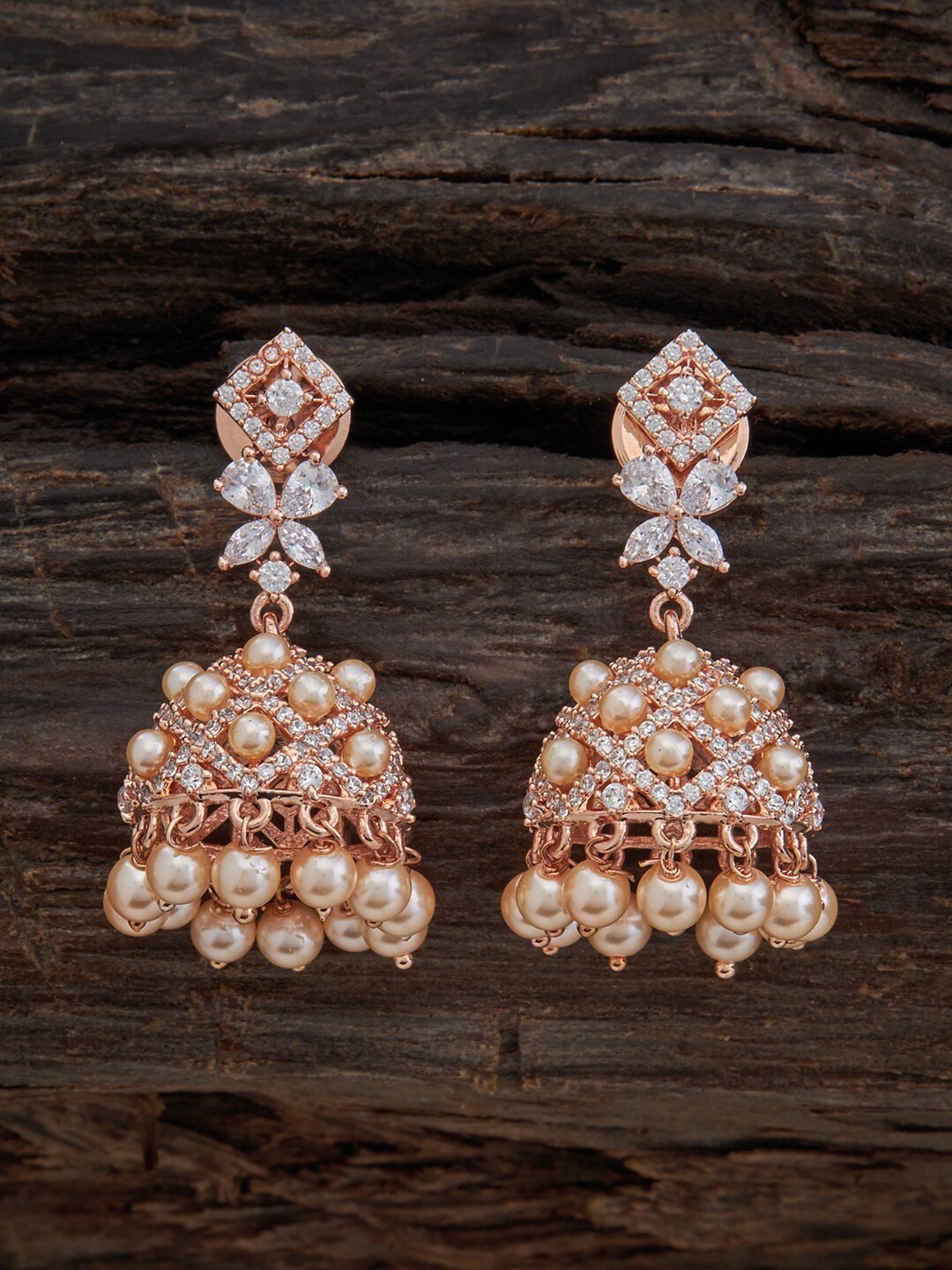 

Kushal's Fashion Jewellery Gold-Plated Dome Shaped Jhumkas