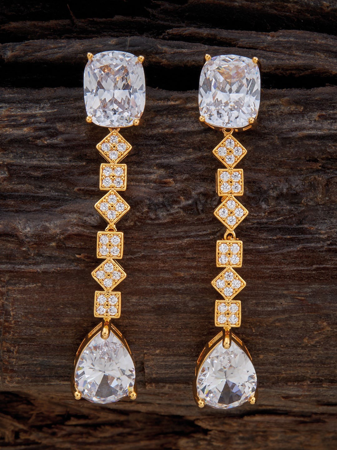 

Kushal's Fashion Jewellery Gold-Plated Teardrop Contemporary Drop Earrings