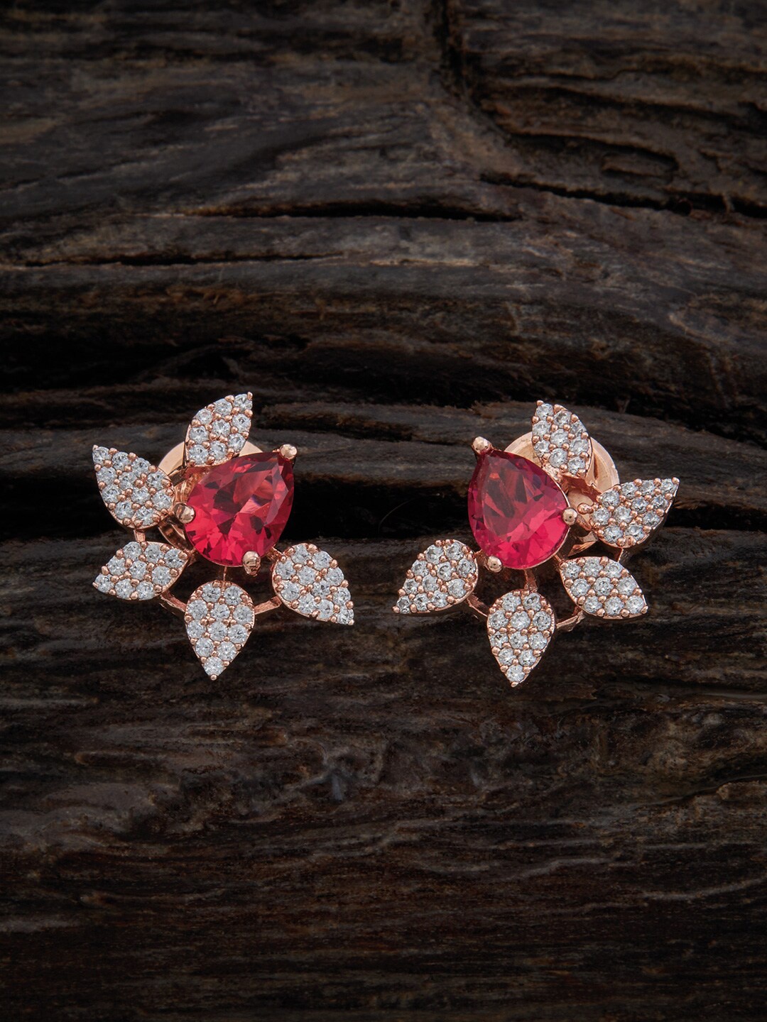 

Kushal's Fashion Jewellery Rose Gold-Plated Contemporary Zircon Studs Earrings