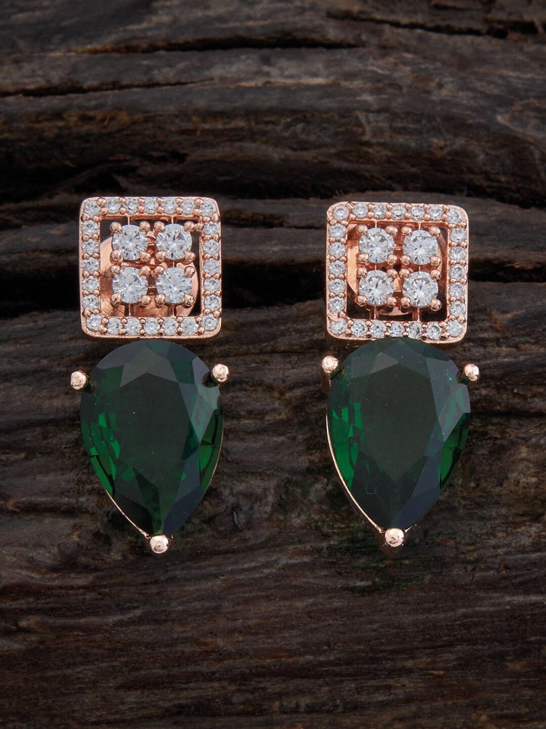 

Kushal's Fashion Jewellery Rose-Gold Plated Contemporary Drop Earrings