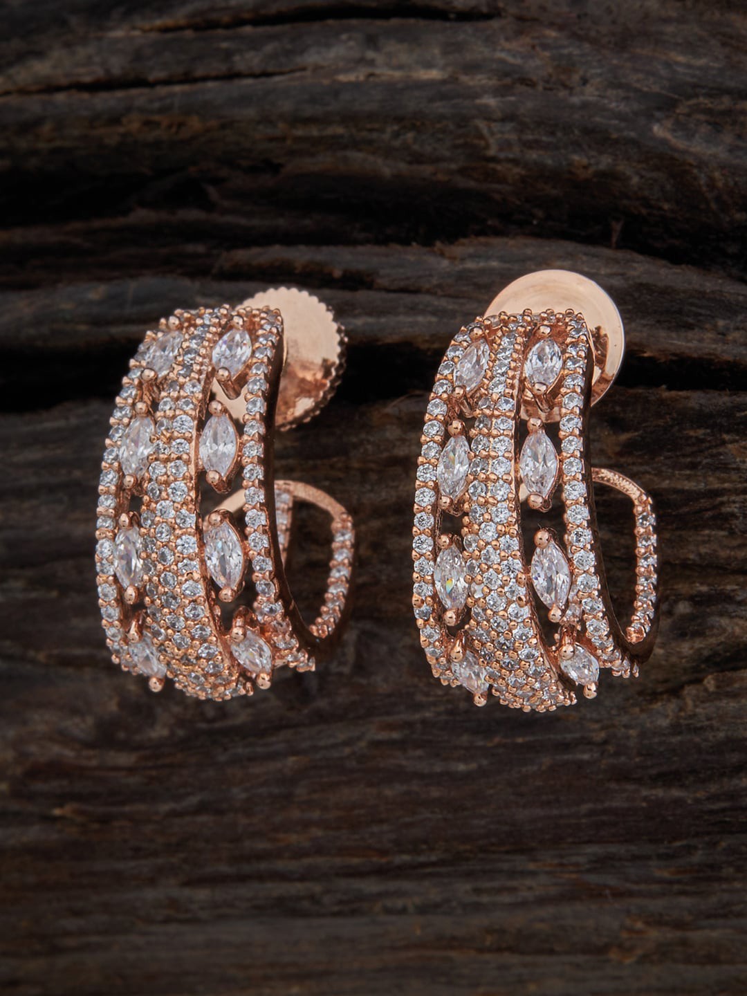 

Kushal's Fashion Jewellery Contemporary Hoop Earrings, Rose gold
