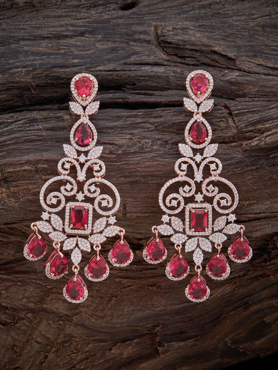 

Kushal's Fashion Jewellery Rose Gold-Plated Contemporary Drop Earrings