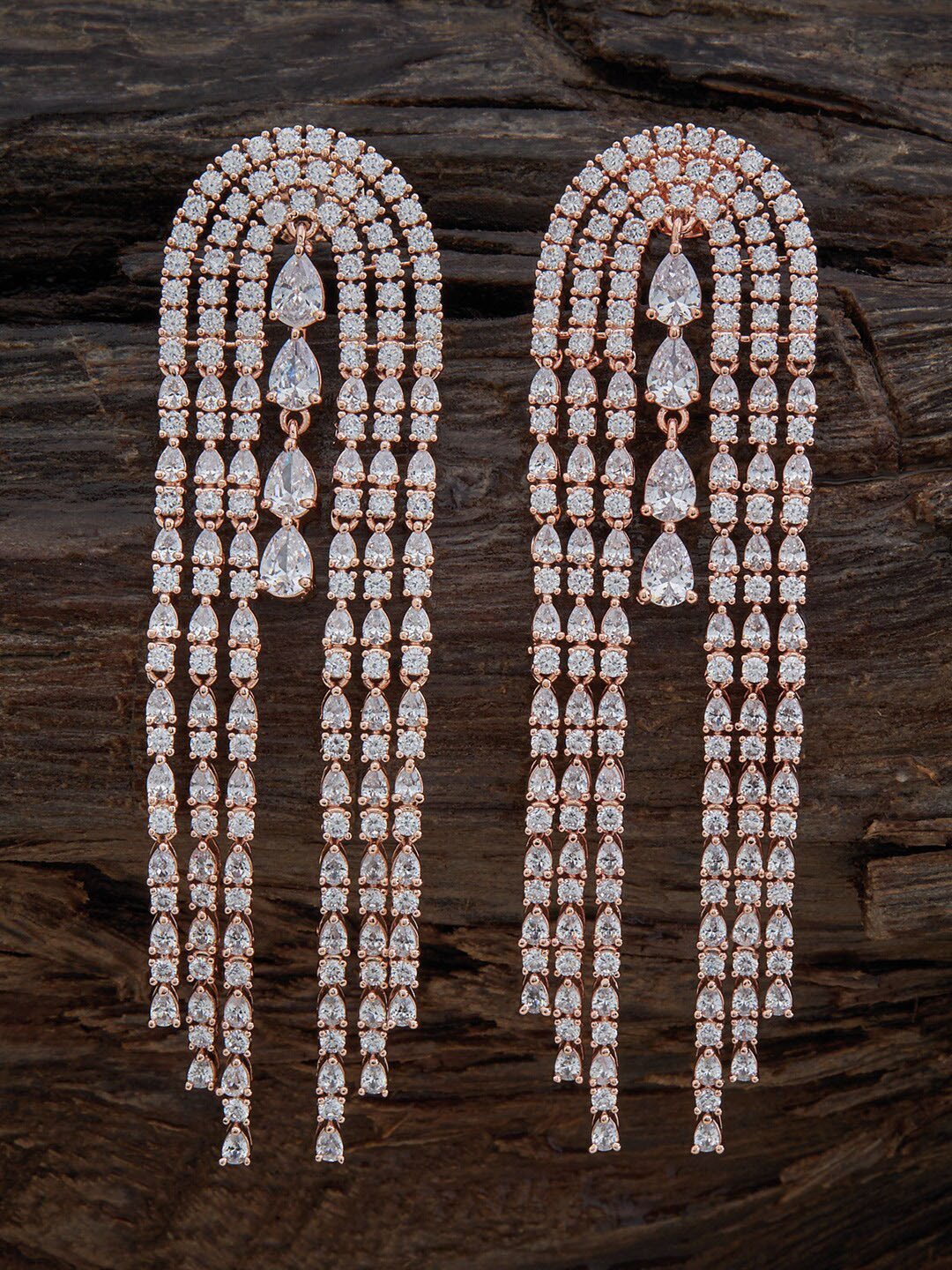 

Kushal's Fashion Jewellery Contemporary Drop Earrings, Rose gold