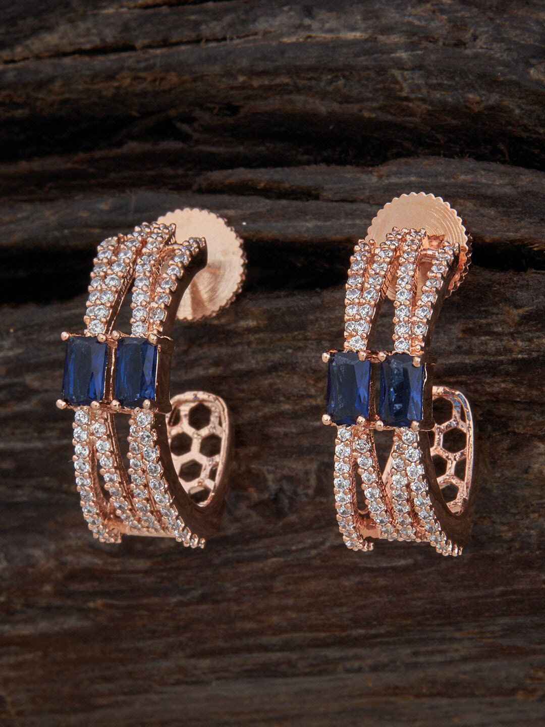 

Kushal's Fashion Jewellery Blue Contemporary Studs Earrings