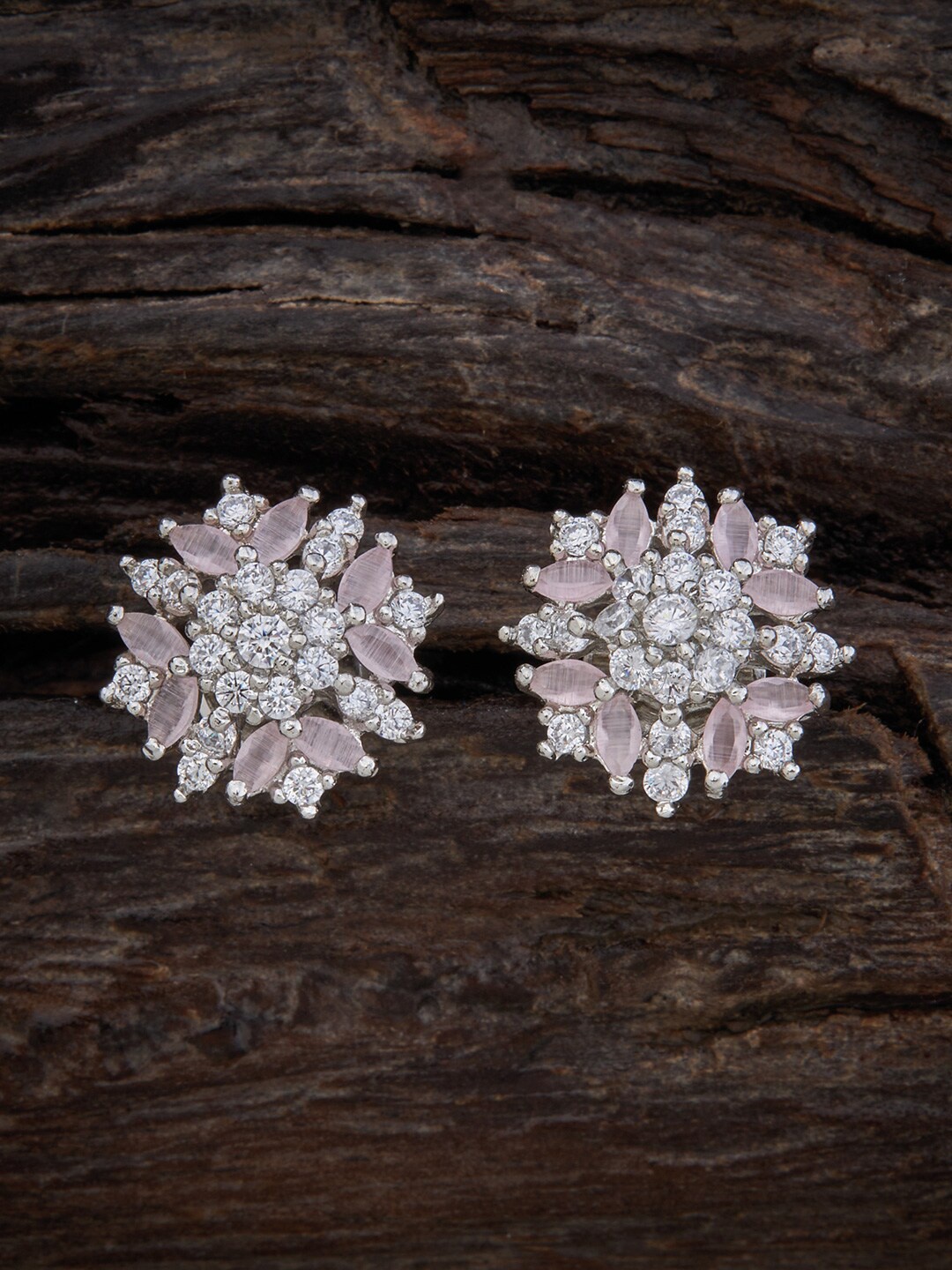 

Kushal's Fashion Jewellery Rhodium-Plated Contemporary Studs Earrings, Silver