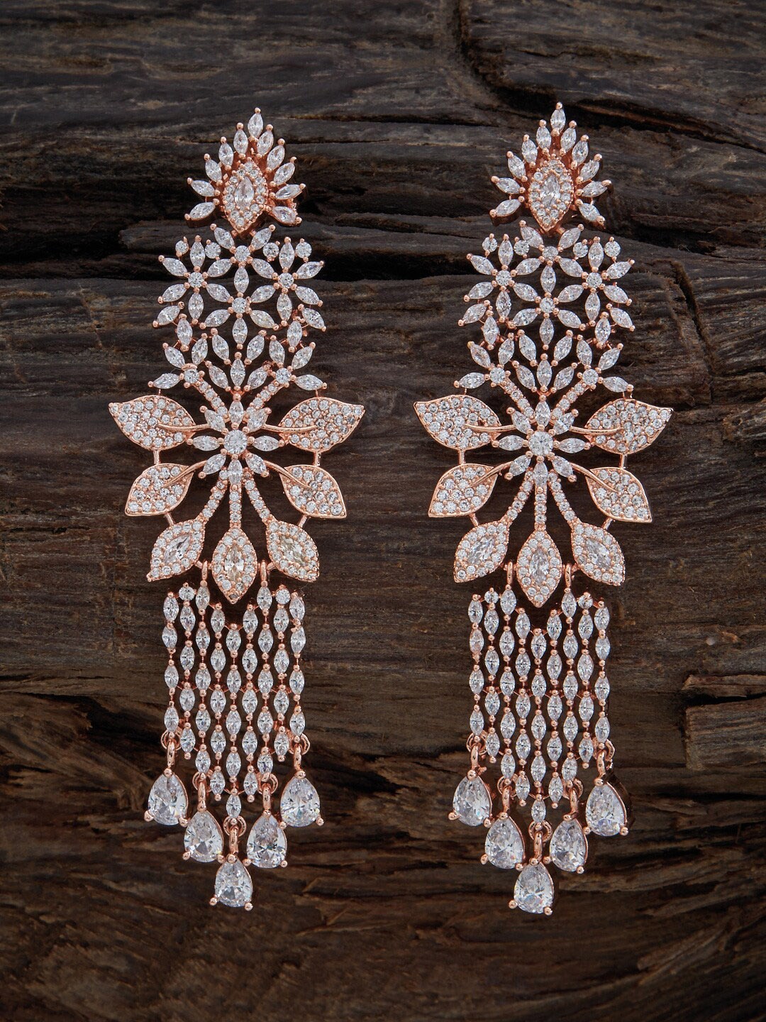 

Kushal's Fashion Jewellery Rhodium-Plated Contemporary Drop Earrings, Silver