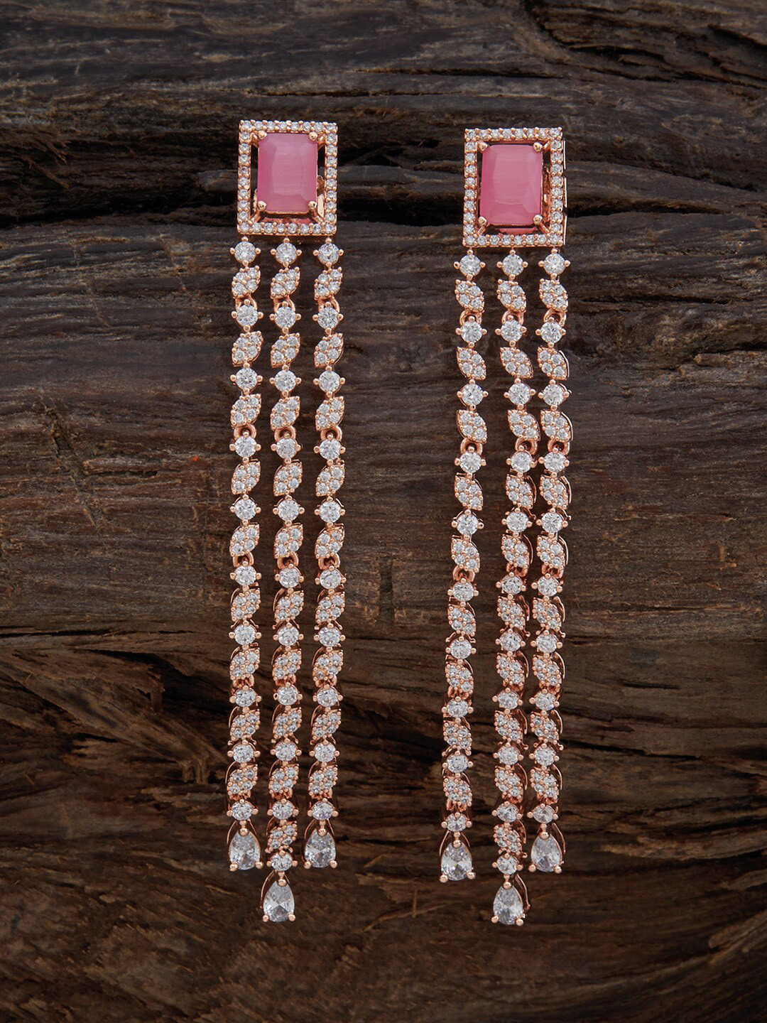 

Kushal's Fashion Jewellery Rose Gold-Plated Contemporary Drop Earrings