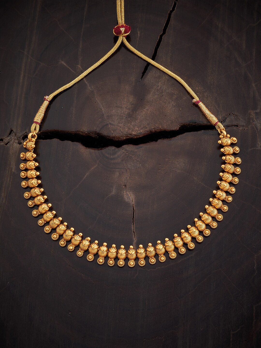 

Kushal's Fashion Jewellery Copper Minimal Necklace, Gold