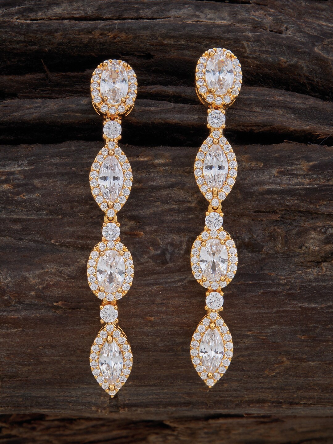 

Kushal's Fashion Jewellery Gold-Plated Contemporary Drop Earrings
