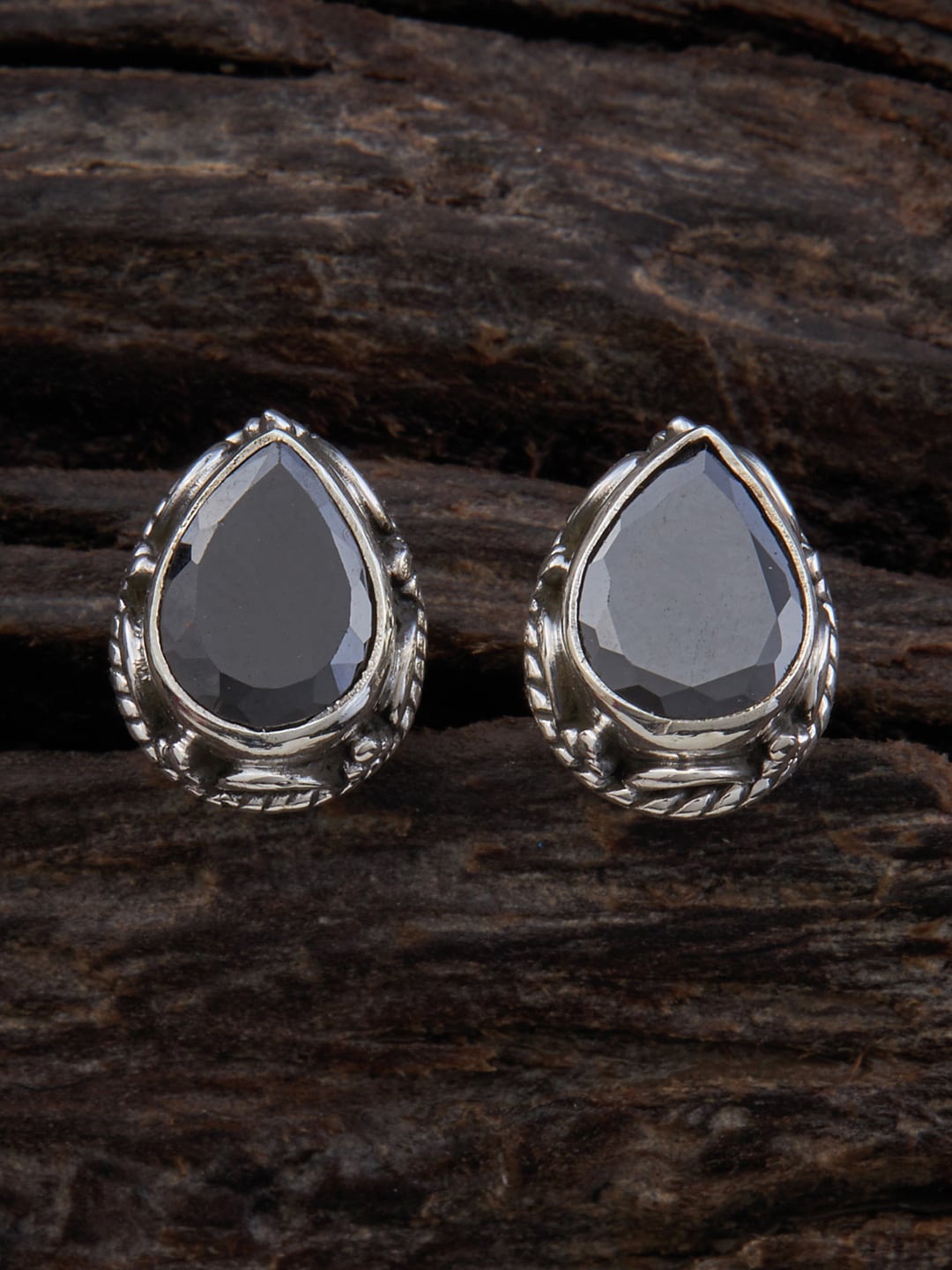 

Kushal's Fashion Jewellery Teardrop Shaped Studs Earrings, Silver