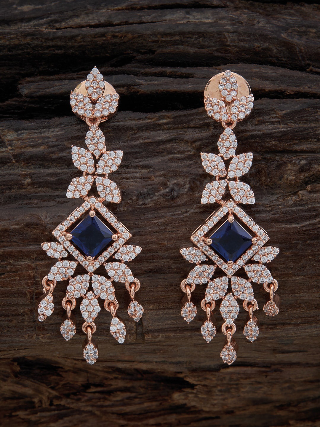 

Kushal's Fashion Jewellery Rose Gold-Plated Floral Designed Drop Earrings