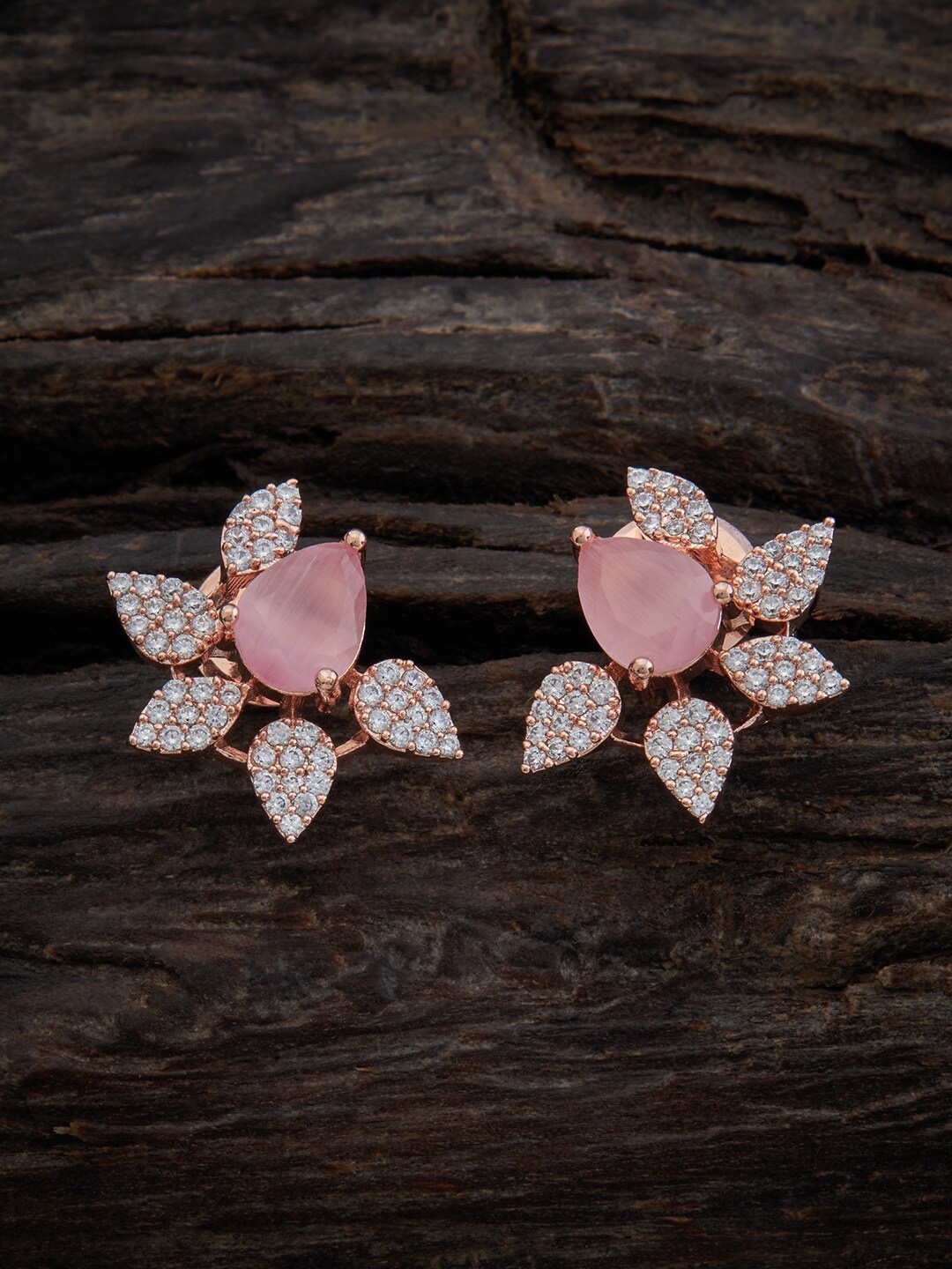 

Kushal's Fashion Jewellery Rose-Gold-Plated Contemporary Studs Earrings