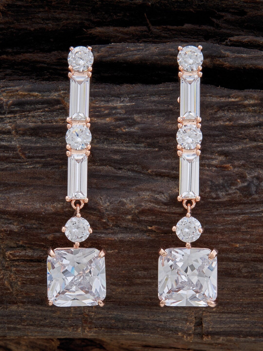 

Kushal's Fashion Jewellery Rose Gold-Plated Contemporary Drop Earrings