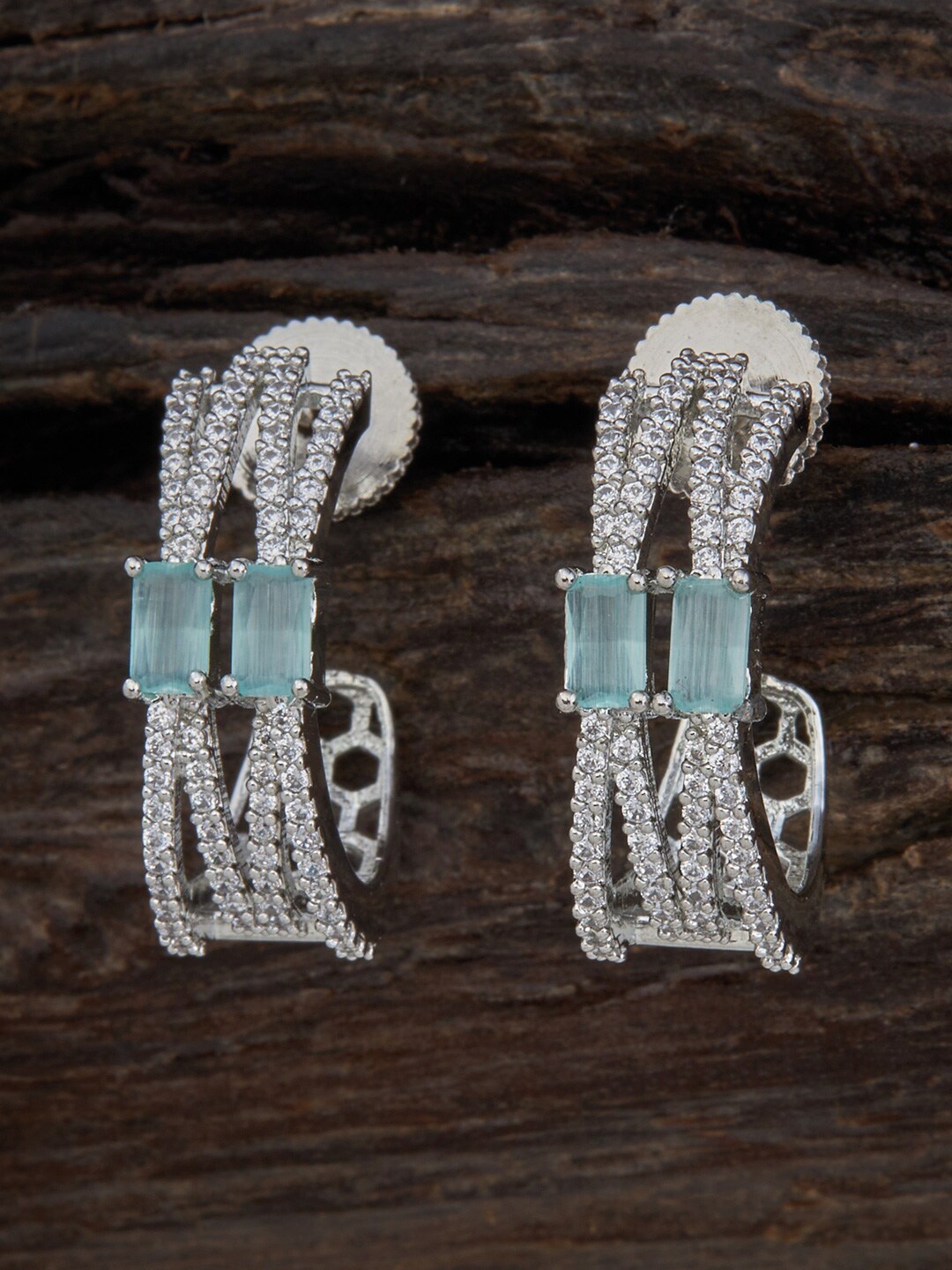 

Kushal's Fashion Jewellery Rose Gold-Plated Contemporary Drop Earrings, Silver