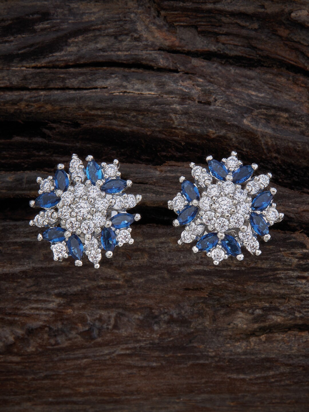 

Kushal's Fashion Jewellery Rhodium-Plated Contemporary Studs Earrings, Silver