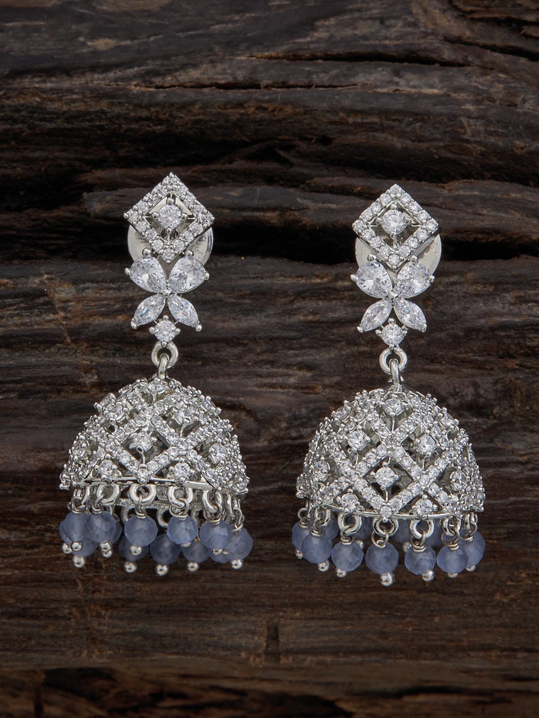 

Kushal's Fashion Jewellery Lavender Contemporary Jhumkas Earrings