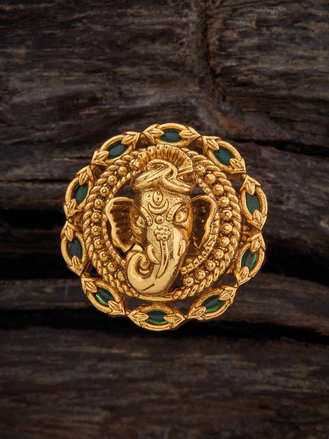 

Kushal's Fashion Jewellery Gold-Plated Antique Finger Ring