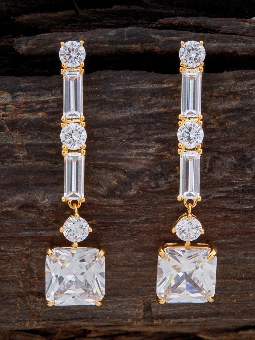 

Kushal's Fashion Jewellery Gold-Plated Contemporary Drop Earrings