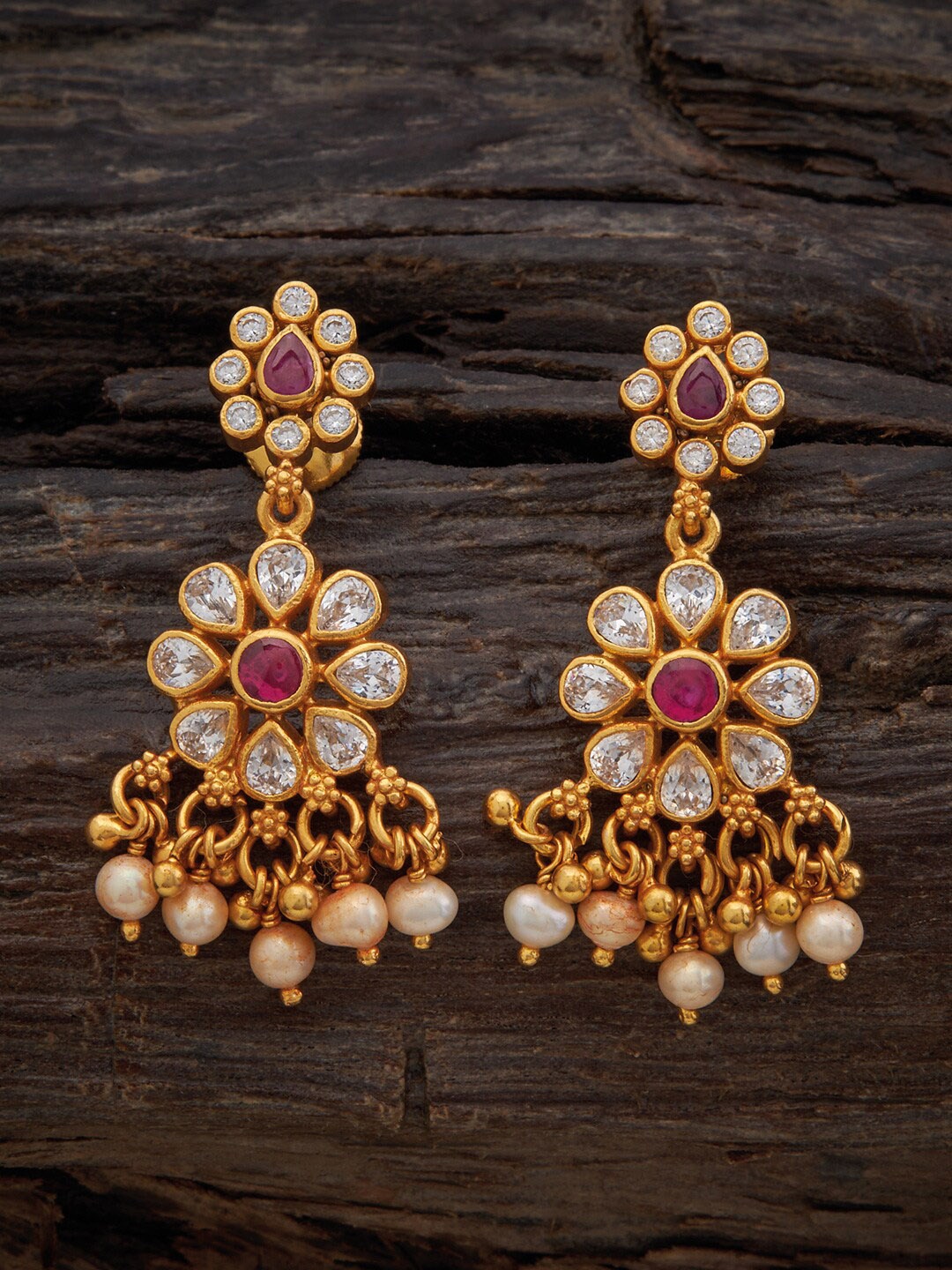 

Kushal's Fashion Jewellery Gold-Plated Contemporary Drop Earrings