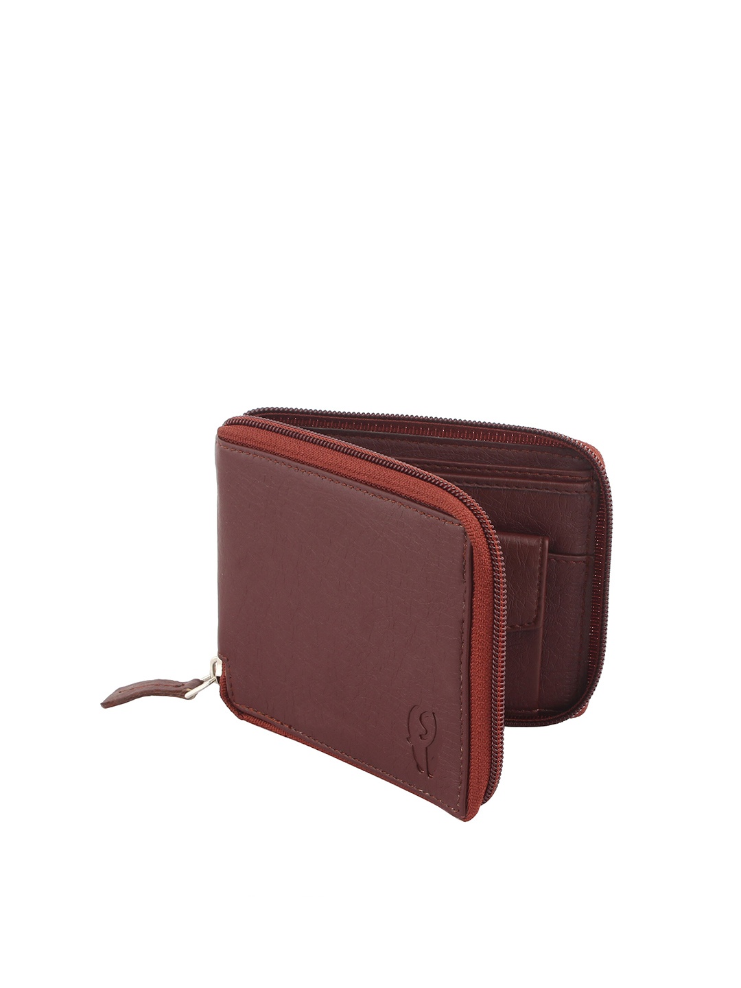 

SAMTROH Textured Around Wallet, Brown