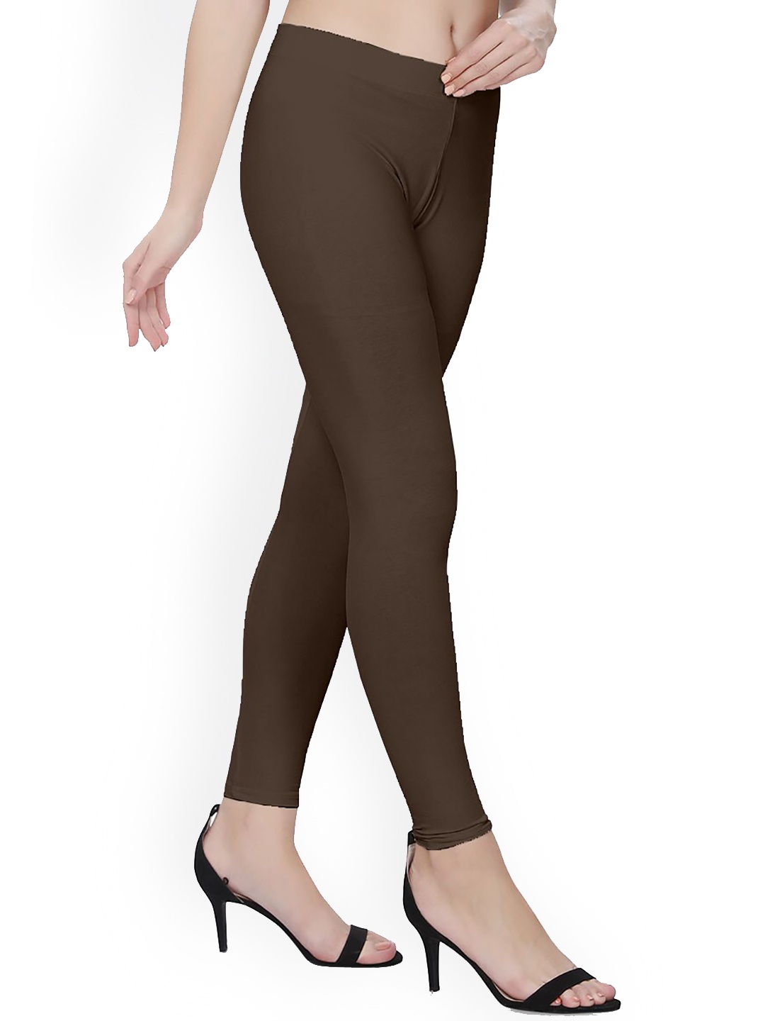 

TITTLI Ankle Length 4 Way Lycra Leggings, Coffee brown