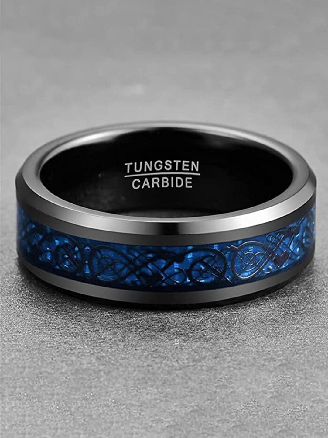 

VIEN Celtic Dragon Stainless Steel Ring, Blue