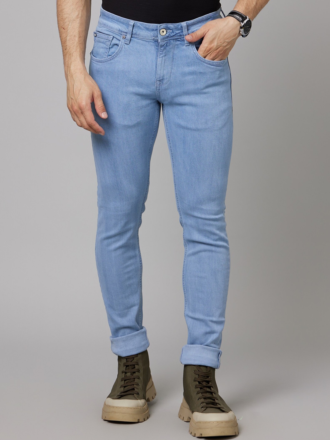 

Celio Men Mid-Rise Jean Skinny Fit Clean Look Heavy Fade Jeans, Blue