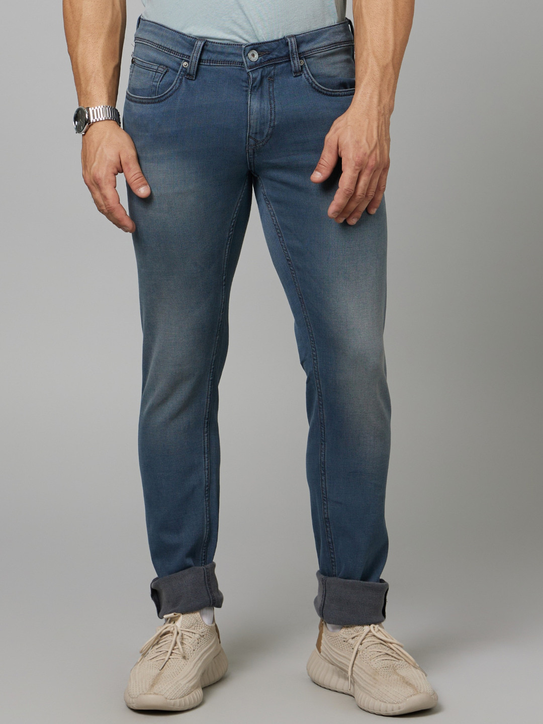 

Celio Men Mid-Rise Jean Fit Clean Look Light Fade Jeans, Blue