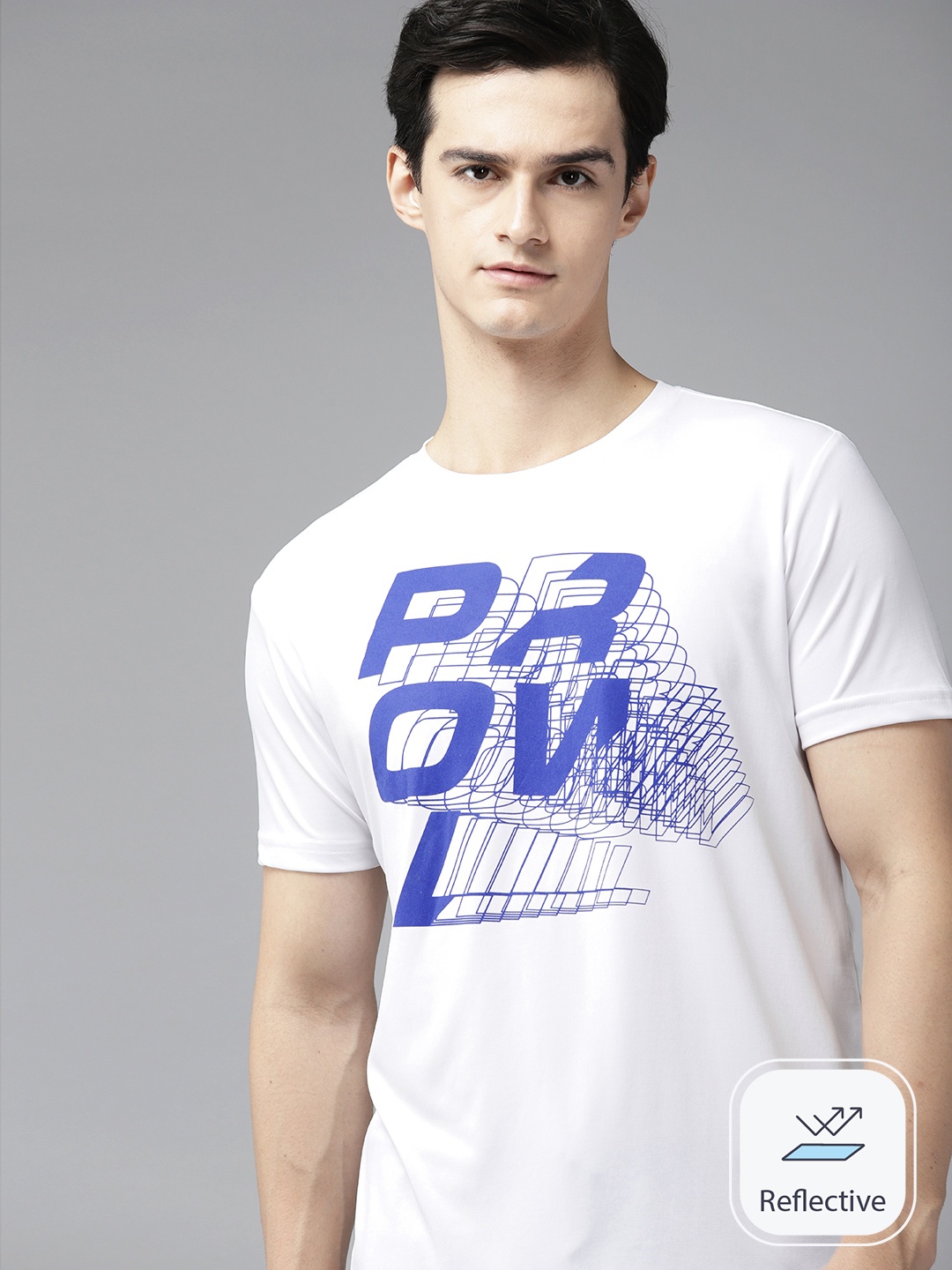 

Prowl Men Brand Logo Printed Running T-shirt, White