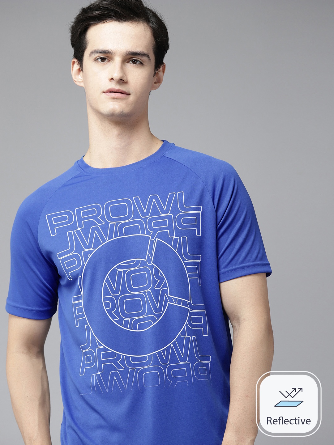 

Prowl Men Brand Logo Printed Running T-shirt, Blue