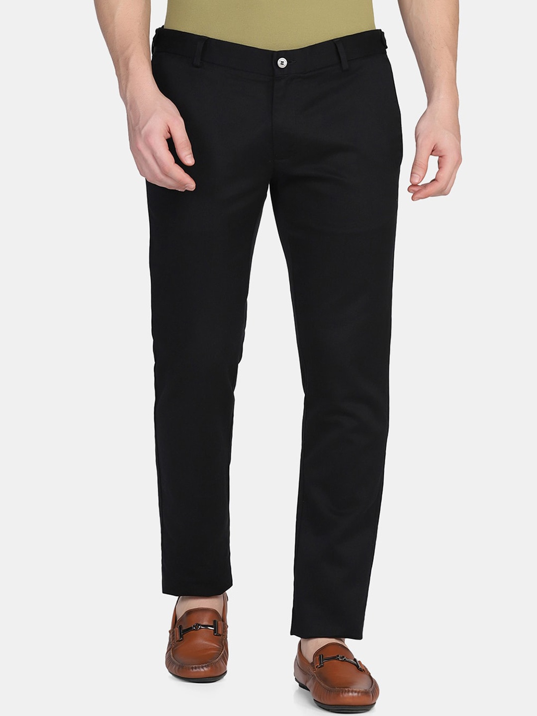 

Blackberrys Men Mid-Rise Slim Fit Cotton Chinos, Black