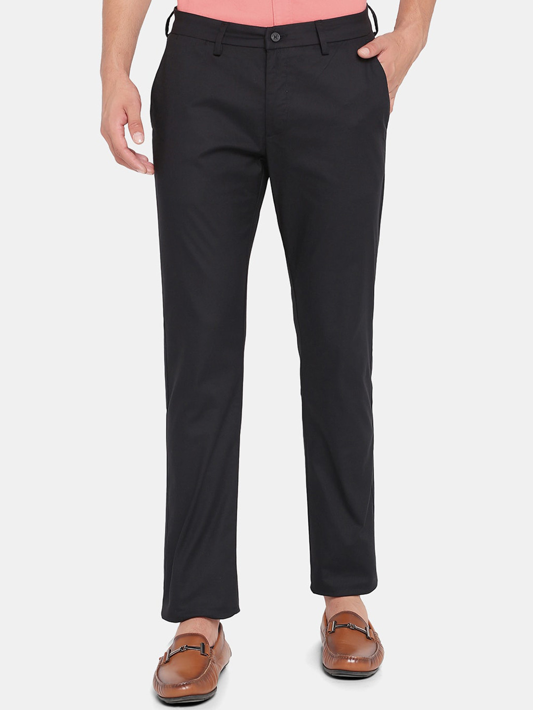 

Blackberrys Men Mid-Rise Slim Fit Trousers, Black