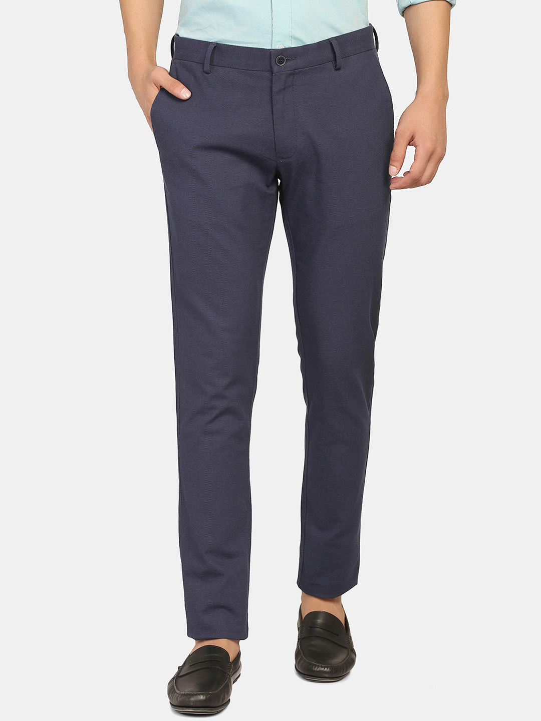 

Blackberrys Men Skinny Fit Mid-Rise Trousers, Navy blue