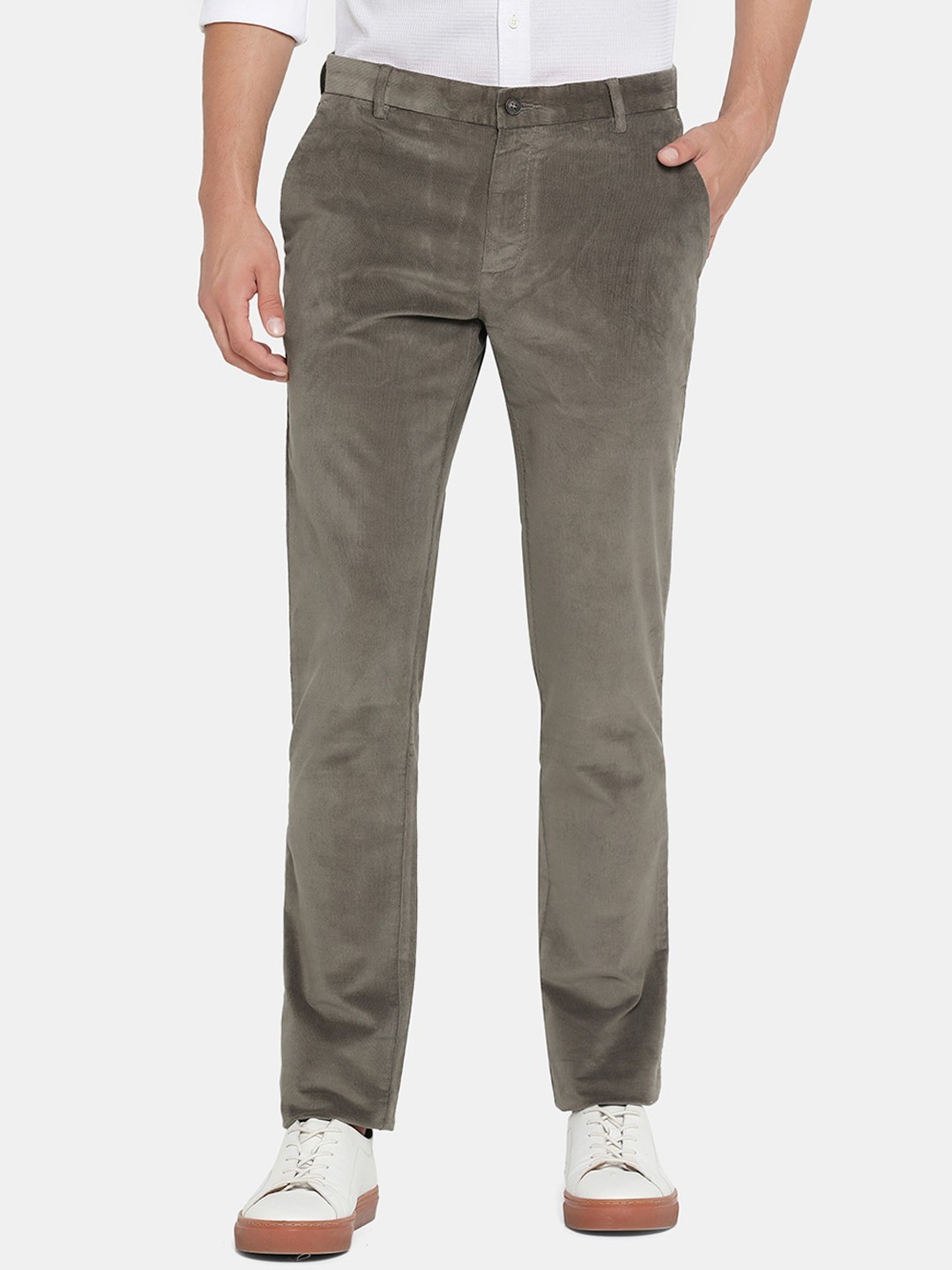 

Blackberrys Men Mid-Rise Skinny Fit Trousers, Green