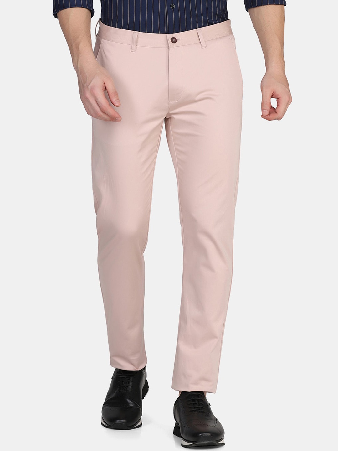 

Blackberrys Men Mid-Rise Slim Fit Chinos, Pink