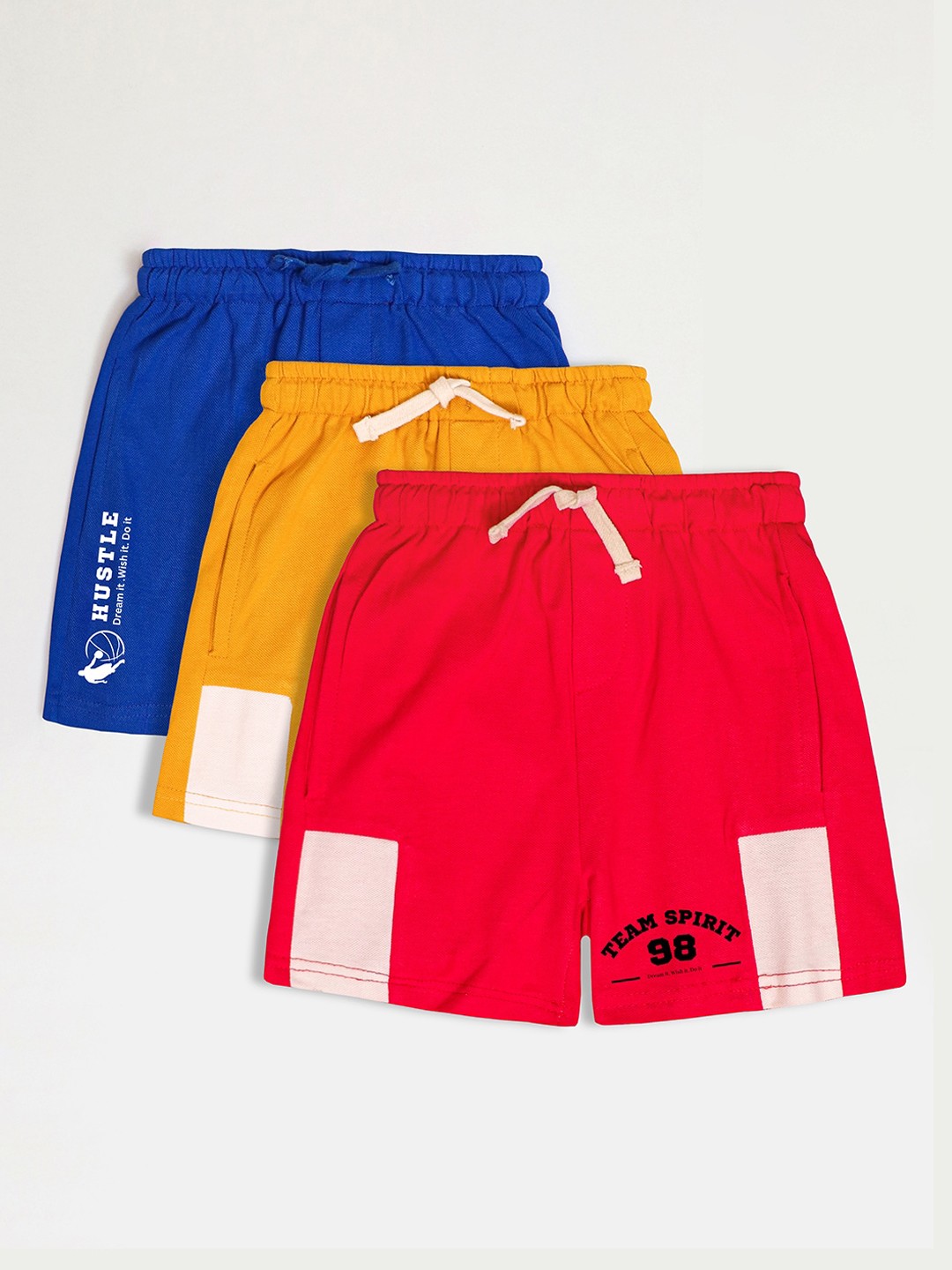

Whistle & Hops Boys Pack Of 3 Pure Cotton Shorts, Red