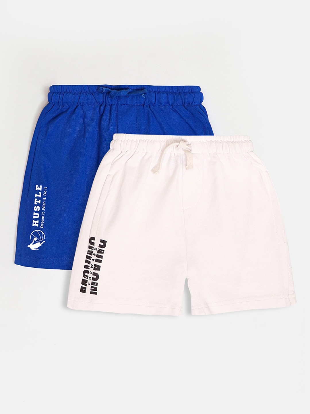 

Whistle & Hops Boys Pack Of 2 Pure Cotton Shorts, Blue