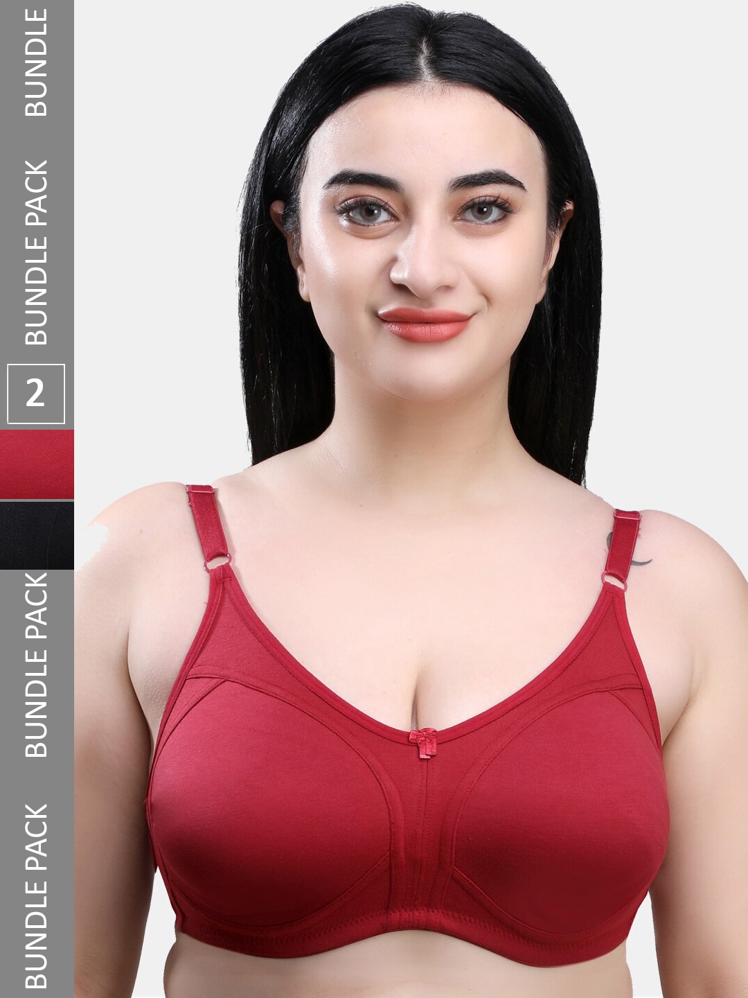 

SKDREAMS Pack of 2 Full Coverage Seamless Bra, Magenta