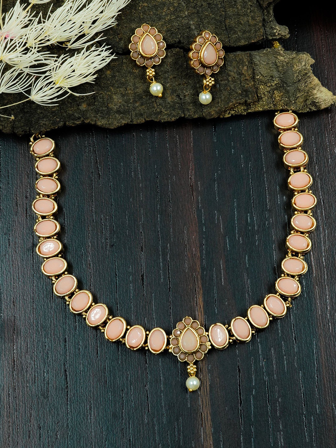 

GRIIHAM Gold-Plated AD Studded Jewellery Set