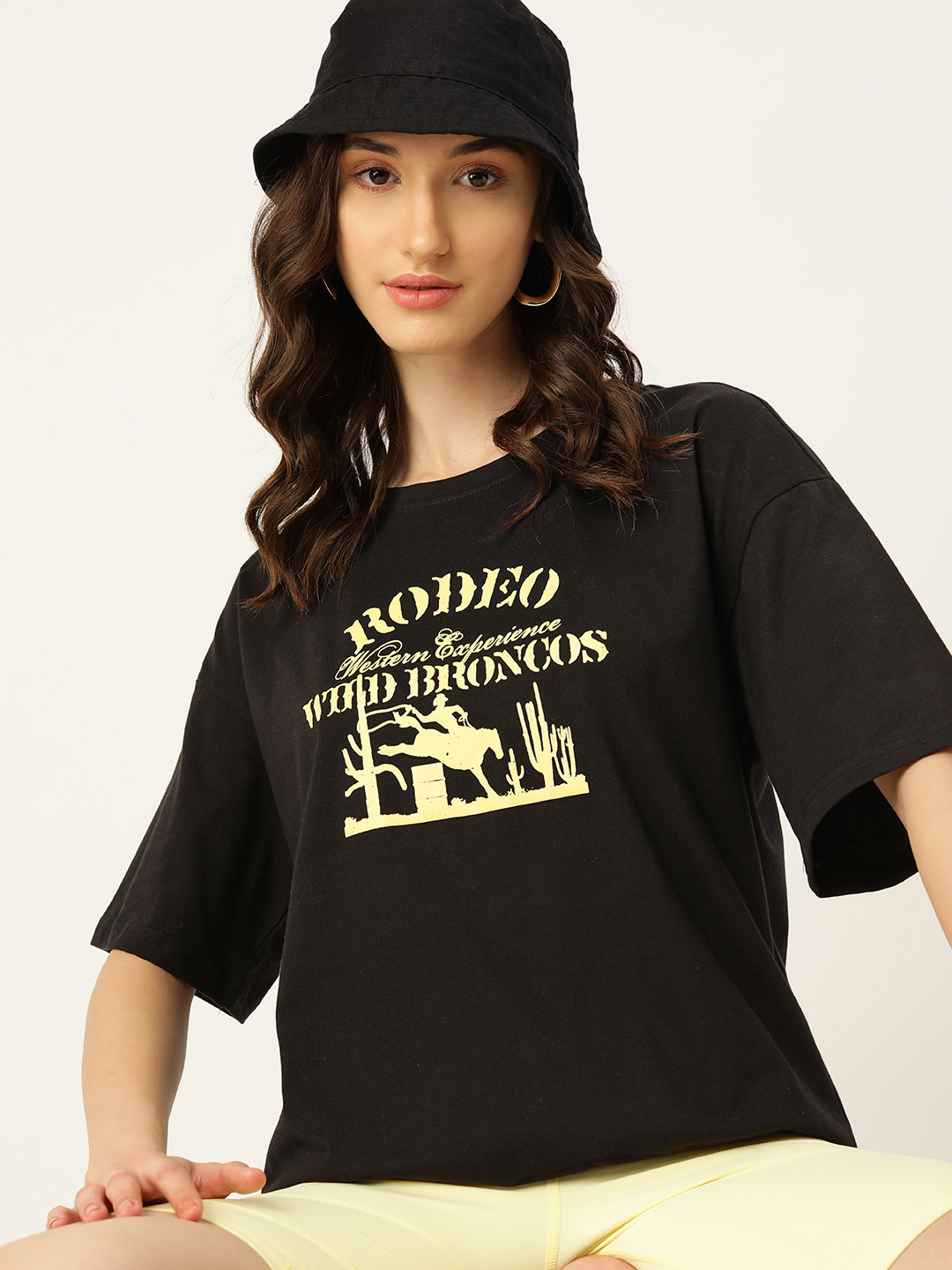 

DressBerry Typography Printed Pure Cotton T-shirt, Black