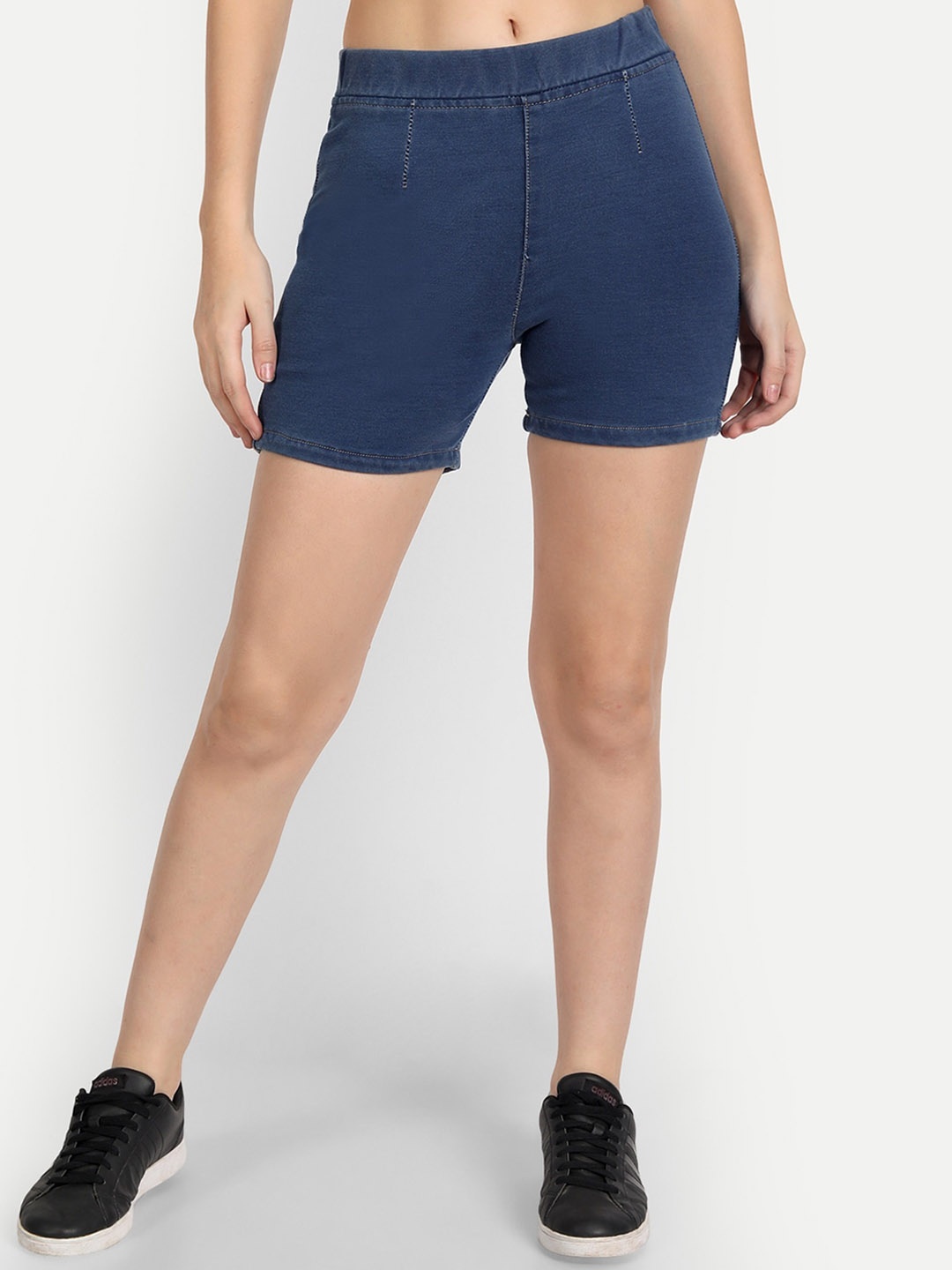 

BAESD Women Mid-Rise Denim Shorts, Blue