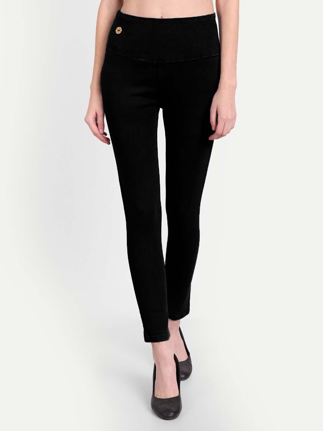 

BAESD Regular Fit Cotton Jeggings, Black