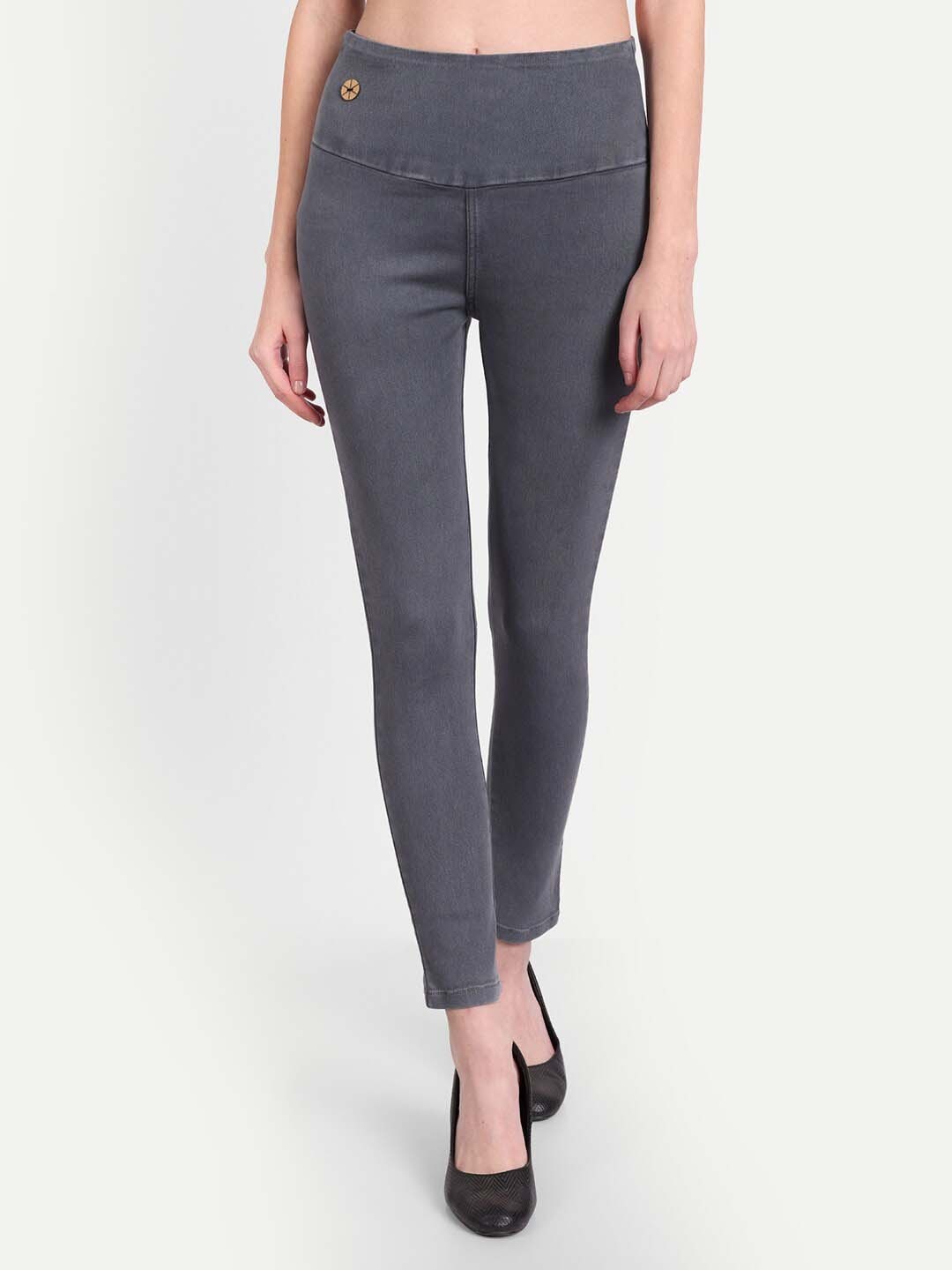 

BAESD Women Regular-Fit Cotton Denim Jeggings, Grey