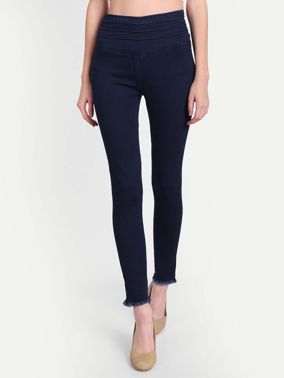 

BAESD Women Regular-Fit Cotton Denim Jeggings, Blue