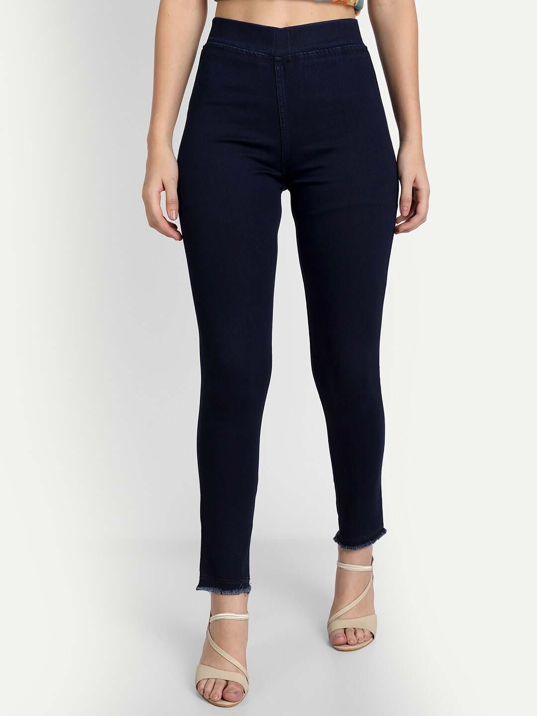 

BAESD Women Slim-Fit Cotton Denim Jeggings, Navy blue